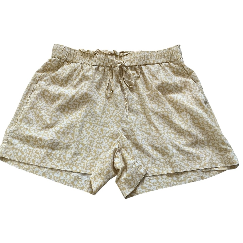 Banana republic yellow floral spring shorts 4” women’s small summer lightweight